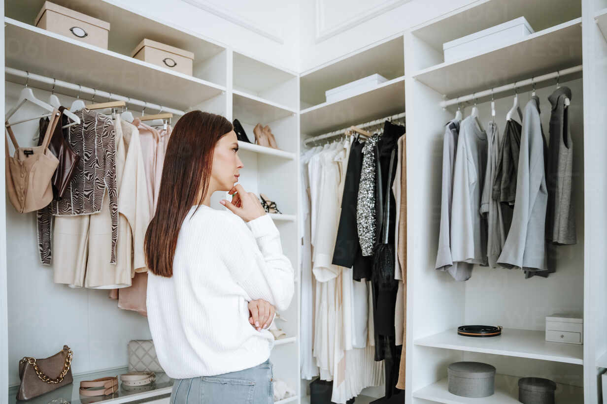Woman choosing outfit